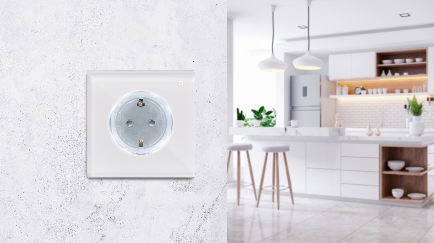 OiT PLUS schuko 16A smart wall socket, from the app you can monitor your electricity consumption for the environment. Direct wifi connection, no hub required