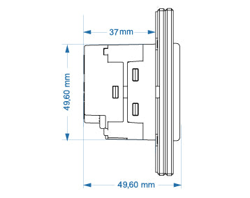 touch connected wifi wall socket, profile side dimensions