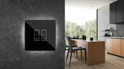 E2S PLUS smart switch for blinds and rolling shutters - made of black tempered glass with adjustable backlighting